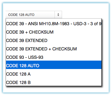 Barcodetypen