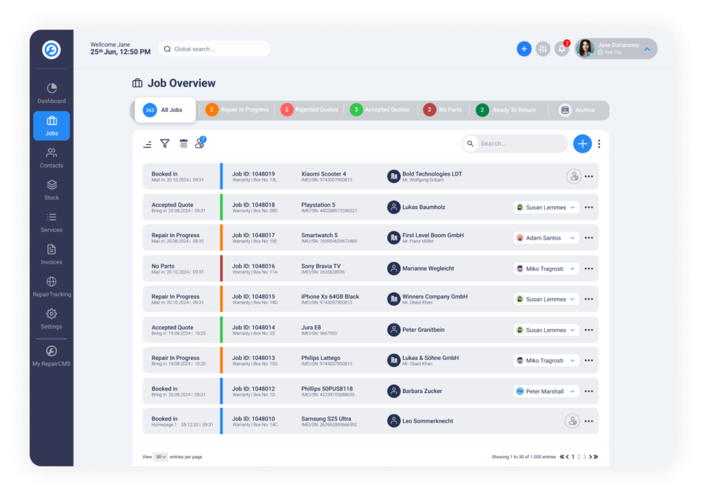 Repair ticketing software