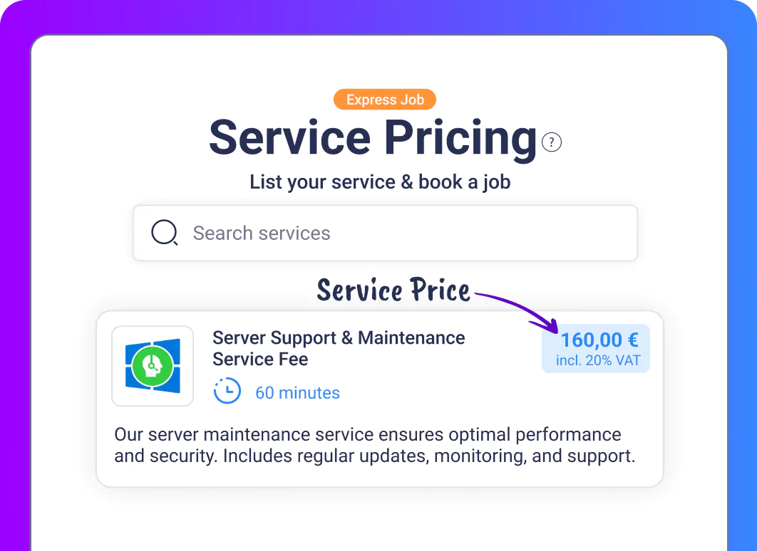 Service booking software